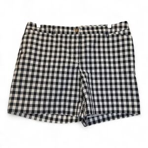 Talbots The Perfect Short Black and White Checkered Women's Shorts 5" Size 8